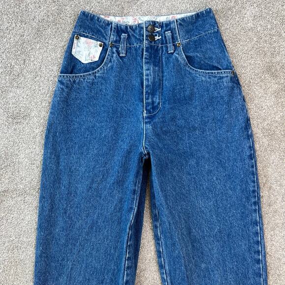 Vintage Best American Clothing Co. Denim Floral Pocket High Waisted Jeans (2) - Picture 10 of 14